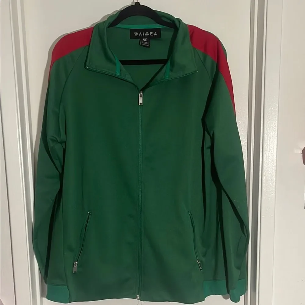 Green and Red Zip-Up Jacket